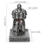 King's Guard Kneeling Knight Candlestick Holders Resin Posture TeaLight Holder Warrior Mobile Phone Stand Pen Holder Candle Holder for Restaurant, Altar, Home Table(Silver) - color: Silver