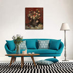Wieco Art Vase with Chinese Asters and Gladioli Large Canvas Prints Wall Art by Van Gogh Famous Oil Paintings Reproduction Modern Abstract HD Flowers Artwork Pictures for Living Room Home - size: 24"L x 20"W