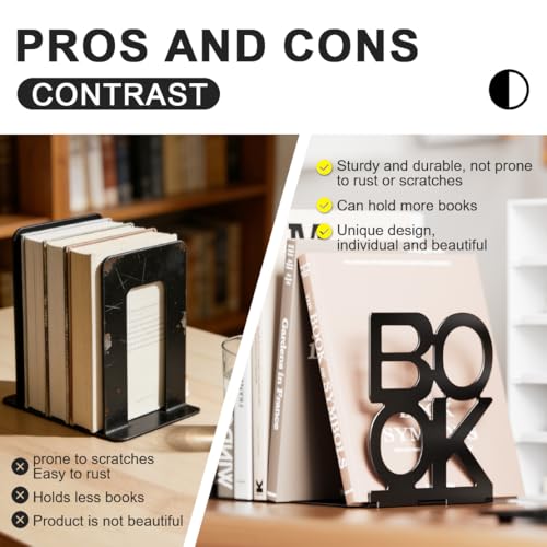 Book Ends,Bulk 6 Pair Bookends Folding Book Ends Metal Bookend (6 Pair) - size: 6 Pair