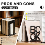 Book Ends,Bulk 12 Pair Bookends Folding Book Ends Metal Bookend (12 Pair) - size: 12 Pair