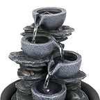 10.6inch Rock Indoor Water Fountain Zen Meditation Tabletop Fountain with LED Light for Home Office Bedroom - color: 10 3/5"_1