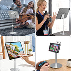 AICase Upgraded iPad Stand - Adjustable Desk Stand for iPad Pro 9.7, 10.5, 11, 12.9 Air Mini 5th/6th Gen, Samsung Tablet, Tab (3.5-13") - color: Silver - Upgraded