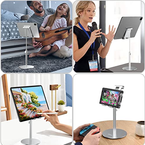 AICase Upgraded iPad Stand - Adjustable Desk Stand for iPad Pro 9.7, 10.5, 11, 12.9 Air Mini 5th/6th Gen, Samsung Tablet, Tab (3.5-13") - color: Silver - Upgraded