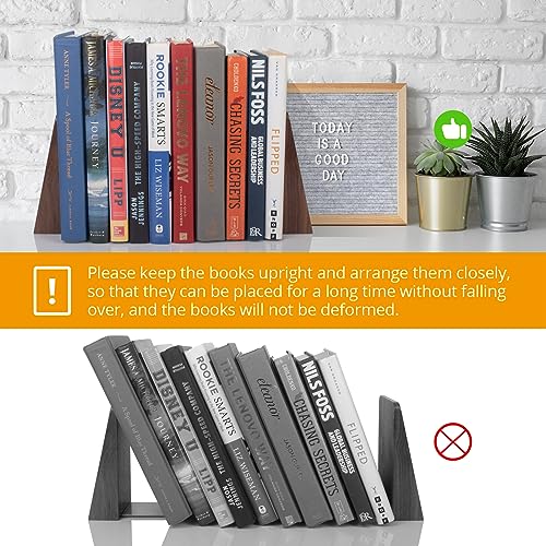 DRELIFAM Walnut Book Ends Heavy Duty Handmade Book Ends for Shelves Decorative Bookends to Hold Heavy Books (Black Walnut Wood Small) - color: Walnut Wood Small