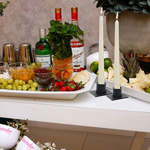 Black Taper Pillar Candle Holders, Set of 4 Candlestick Holder Centerpieces for Home Decoration, Wedding Anniversary, Party, Housewarming Gifts - color: 203084-4