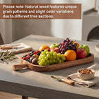 Acacia Wood Serving Board with Handle Rectangular Charcuterie Tray Acacia Dinner Platter with Natural Grain Finish Mom Gift for Food Meat Bread Appetizer Snack(16''l X 7.65''w X 1.25''d) - size: 16" x 7.7" x 1.3"