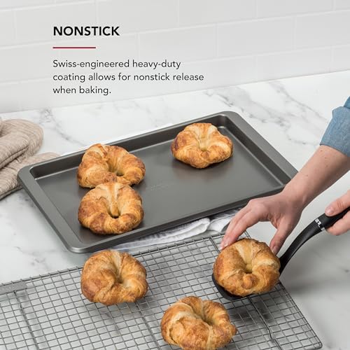 KitchenAid Premium Aluminized Steel Baking Sheet, Nonstick, 10x15 Inch, Contour Silver - color: Contour Silver, size: 10 x 15 Inch