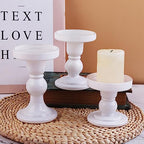 6-Piece Set of White Glass Candlestick, Crystal Candlestick Holder Holder and Conical Candle, Christmas Candle Holder Decoration, Family Living Room Wedding Candle Holder (white2sets) - color: White2sets