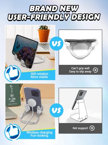 CALDEVER Mom Gift for Mothers Day Thumbs Up Lazy Phone Stand: Gifts for Teens Boys Girls Cell Phone Holder for Desk Birthday Gifts for Grandma Nana Women Wife Men Adults from Son Daughter - color: Transparent
