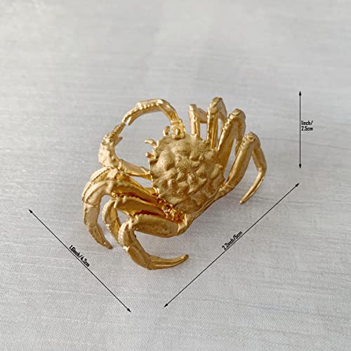 Gold Crab Sculpture Solid Metal Ornament Mini Crab Figurine for Home Office Garden Desktop Decor (Crab) - style: Crab