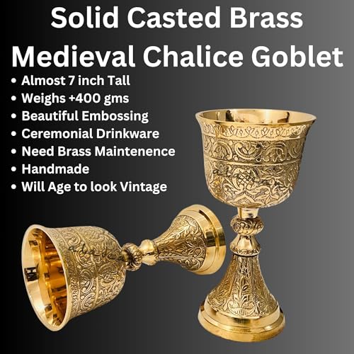 ALADEAN Vintage Chalice Goblet | 1x Royal Wine Cups of King Arthur - Renaissance Medieval Goblet Gifts, Wedding Anniversary Ceremonial Drinkware Pack of 1pc (King Chalice) - style: King Chalice