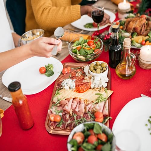 Medium Wooden Serving Trays for Party Long Charcuterie Boards Rectangle Acacia Wood Platter Fruit Dessert Tray for Food Dish Snack Cookie Appetizer Plates Cheese Board Kitchen Dinner Platters - size: 14" × 8" × 0.6"
