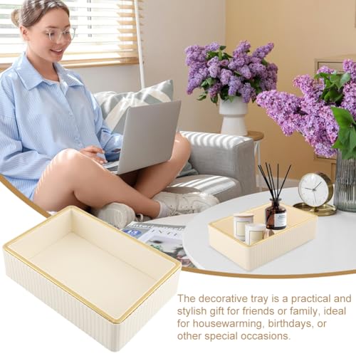 PU Leather Valet Tray,Desk Organizer Tray Nightstand Organizer Trinket Dish Storage Key Bowl Decorative Trays for Phone Wallet Jewelry Watch,Bathroom Bedroom Perfume Vanity Trays
