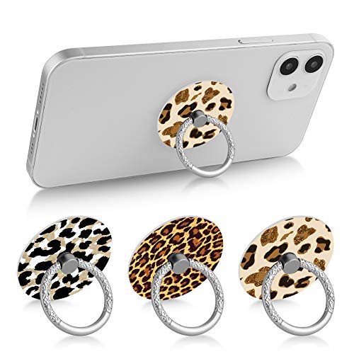 Bonoma Phone Ring Holder, 3 Pack Leopard Pattern Universal Finger Ring Stand Grip Kickstand Compatible with Smartphones and Tablets-Leopards - color: Leopard Pattern