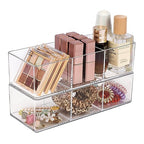 JessLab Acrylic Organizer, 2PK Cube Sections Makeup Organizer for Drawer, Makeup Organizer for Vanity, Countertop, Bathroom, Kitchen and Cabinet Storage(3+3 Compartment) - style: 3+3 Compartment