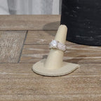 MOOCA 6 Pcs Set Beige Linen Finger Ring Display, Ring Holder Display, Jewelry Storage Jewelry Stands for Shows, 2" W x 2" H - color: Beige Linen