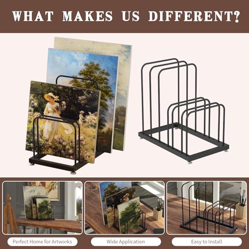 Art Storage Rack,Countertop Art Rack,Metal Canvas Storage Rack, Artist Storage & Drying for Canvas Frame Drawing Board,Prints, Panels, Paintings Display