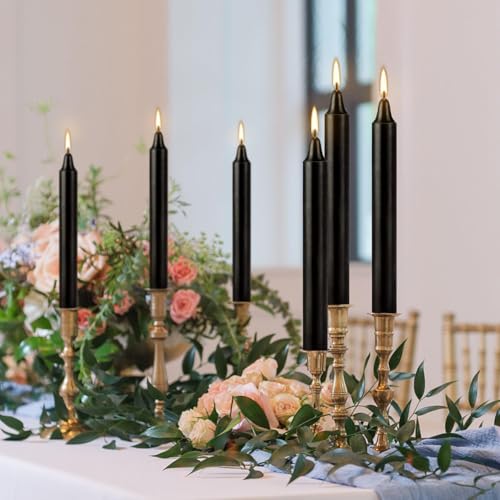 YOROXRG Set of 40 Black Candles – Spell Chime Candles for Halloween, Rituals, Prayer, Birthdays, Meditation, Altar - 4 Inch Tall, Unscented - color: Black-4" 40