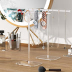 Aredpoook Jewelry Stand Necklace Stand 2 Tower, Clear Necklace Holder Jewelry Holder, Acrylic Jewelry Organizer, Bracelet Hanging Organizer, Display Stand for Bangles, Rings, Earrings and Watch