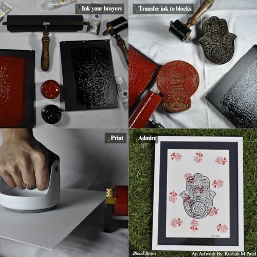 Leoball® Limited Edition Ultra-Soft Nitrile Rubber Block Printing Brayer, Deluxe Luxury 30-35 Shore A Rubber Roller, with Internal Bearing tech, 4 inch - size: 4 inch