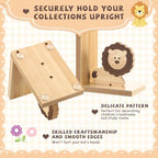 Harloon 2 Pcs Animal Bookends for Kids Wooden Decor Safari Bookends Decor for Girl Children Bedroom Home(Lion Elephant) - style: Lion Elephant