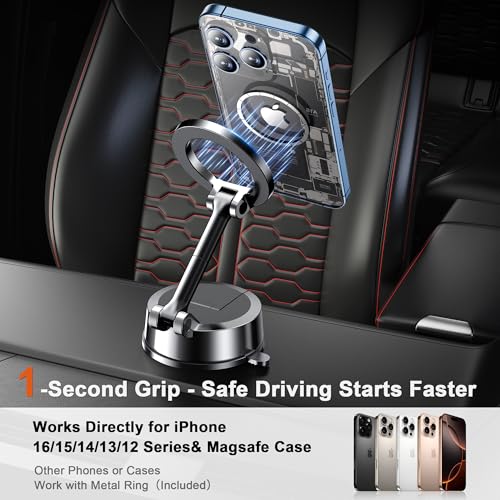 Qifutan for MagSafe Dash Mounted Holders Phone Holders for Your Car Phone Mount for Car Windshield Dashboard Universal Desk Mounts Hands Free Automobile Cell Phone Holder Fit for iPhone Smartphone - style: Dash-E