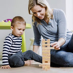 Glintoper Tic Tac Toe & Tumble Tower Blocks Tables Game Set, Classic Wood Stacking Game & XOXO Board Games for Kids Family, Living Room Rustic Coffee Table Decor, Travel Strategy Board Games - style: Tic Tac Toe & Tumble Tower