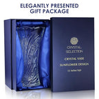 CS Crystal Vase 12-inch high, Sunflower Design, for Flowers & Decor. Lovely Nice Shiny Piece. Perfect as a Gift, Suitable for All Occasions. - style: Sunflower Design