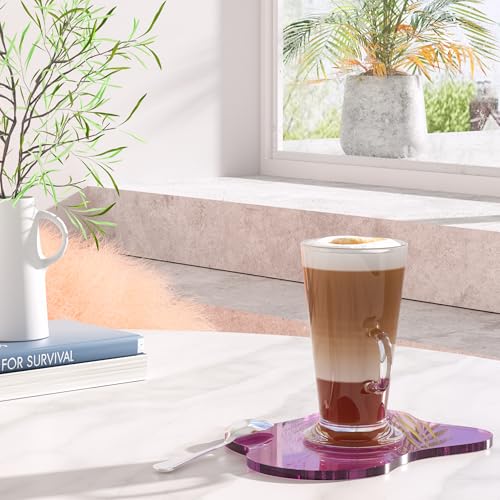 Acrylic Coaster for Desk, Clear Bar Drink Coaster, Clear Cloud Shape Coffee Cup Coaster, Perfect for Tabletop Protection and Accessories Display. - color: Purple