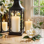 Homemory White Flameless Candles Φ 3" H456 Battery Operated with Remote Timer, Real Wax LED Pillar Candle for Home Fireplace Bedroom Living Room, Set of 3 - color: D3"xH4"5"6"-White