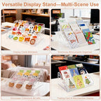 5 & 7 Tier Trading Card Display Stand, 12" Clear Acrylic Card Stands for Display, versatile Card Stands for Sports Cards, Graded & Greeting Cards, Postcards, Vendor Stickers, with Snap-On Assembly (Tall 5 Tier) - size: Tall 5-Tier