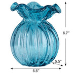 Blown Glass vase, Green Glass vase, Modern Art vase, Wide Mouth vase for Living Room Wedding Table Office centerpieces with Flowers. - color: A1
