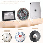 YUXUN Plate Stand for Display,2 Pack Plate Holder Display Stand,Acrylic Picture Frame Stand for Picture,Decorative Plate,Photo Easel,Tabletop Art(Clear,6Inch)