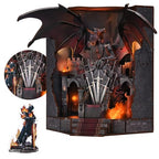 DIY Book Nook Kit Miniature House Dollhouse Kit, Book Nook Kits for Beginners, 3D Wooden Puzzle Booknook Bookend Bookshelf Decor Model Build with Dust Cover (Throne of Blades) - style: Throne of blades