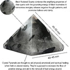 Amazing Gemstone Black Rutilated Quartz Pyramid Crystal Healing Stones - 2" Great Pyramid Figurine of Natural Stone Pyramid for Meditation, Reiki, Chakra Balancing and Crystal Pyramids Grid - color: Black Rutilated Quartz