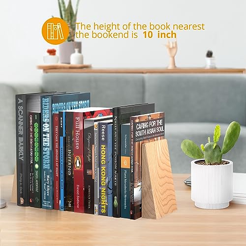 DRELIFAM Ash Wood Book Ends Heavy Duty Handmade Book Ends for Shelves Decorative Bookends to Hold Heavy Books (Ash Wood Small) - color: Ash Wood Small