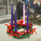 YOROXRG 16 Pack Advent Taper Candles Premium Hand Dipped 10in Unscented Christmas Taper Candles - Ideal for Seasonal Celebrations, Holidays, Church, Celebration, Party - color: Purple/Pink-Advent 16