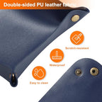 HARFINGTON 4pcs PU Leather Valet Tray Unisex Folding Small Catchall Tray Portable Entryway Table Tray Nightstand Bedside Desk Tray for Key Wallet Watch Coin Jewelry Dice, Dark Blue - color: Dark Blue