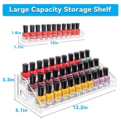 Pero Pero Nail Polish Organizer Acrylic Display Rack for Nail Polish Holder Sunglasses Organizer Essential Oils Holder Clear Eyeglasses Display Case Makeup Organizer - style: 3Layers