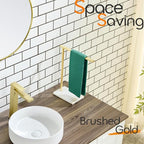 Hand Towel Bar for Bathroom Vanity Countertop 1-Tier Towel Holder Free Stand with Heavy Marble Base Thicken Steady, Gold Stainless Steel AN7002GD - color: Brushed Gold, size: 1-Bar