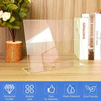 Acrylic Sign Holder 8.5 x 11 Horizontal 6 Pack Slant Back Acrylic Stands for Display Plexiglass Clear Acrylic Display Stands for Ad Frame, Picture Photo Frames, Promotions, Restaurants, Office - size: Horizontal 6 Pack 11x8.5''