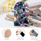 Shattered Glass Pattern Wooden Bookends Shelves 2 PCS Minimalism Sturdy Book Holders Desktop Organizer for Home Office Libraries - color: Color-5