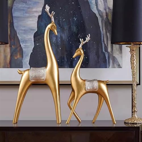 Statue Decorations Luxury Fortune Deer Ornament Entrance Triangle Cabinet Decoration Living Room Home Accessories Crafts Housewarming Gift Home Decor Object