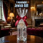 Crystal Havdalah Candle Holder 13 cm with Plaque - color: Crystal Havdalah 2