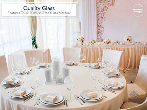 Royal Imports Glass Cylinder Vases for Centerpieces – Set of 4 Clear Hurricane Vases for Wedding, Table Decor, Floating, Flowers, Candle Holders, Extra Tall Clear Vase Set, 6” / 8” / 9” / 11”