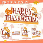 COCHIE Metal Happy Thanksgiving Sign, Fall Leaves Turkey Table Centerpieces Decorations for Home, Office, Shelf, Mantel, Indoor, Traditional Party Supplies Decor (Thanksgiving) - style: Thanksgiving