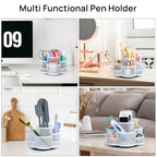 Topwey Pen Holder for Desk, Rotating Pencil Holder, Cup Holder for Desk Office, Pen Organizer (Pure White) - color: Pure White