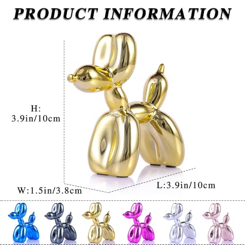 Gold Balloon Dog Decor,Gold Room Decors,Balloon Animal Preppy Room Shelf Decor,Cute Statue Home Decors,Bedroom Modern Sculpture Desk Decoration,Golden Decorations Figurines - color: Gold, size: 3.9*3.9*1.5inch