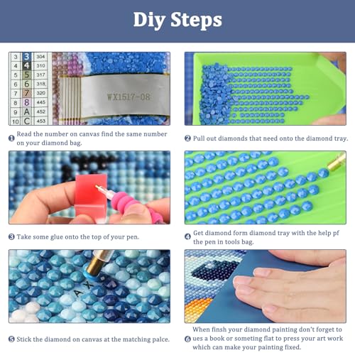 Auremi Flower Vase Diamond Art Painting, 5D Flower Diamond Painting Kits, Full Drill Diamond Dots Paintings for Beginners, Crystal Art Painting Kits for Home 30x40 cm