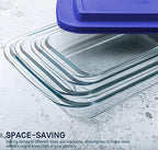 8-Piece Glass Baking Dish Set with Plastic lids,Rectangular Glass Bakeware Set with Lids, Baking Pans for Lasagna, Leftovers, Cooking, Kitchen, Freezer-to-Oven and Dishwasher, Blue - color: Navy blue